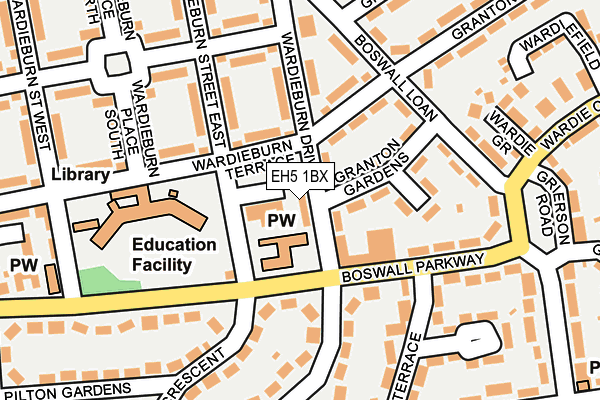 EH5 1BX map - OS OpenMap – Local (Ordnance Survey)
