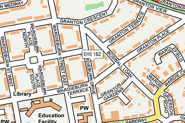 EH5 1BZ map - OS OpenMap – Local (Ordnance Survey)