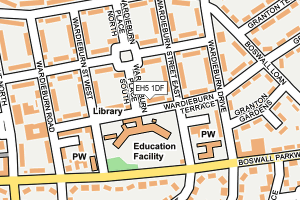 EH5 1DF map - OS OpenMap – Local (Ordnance Survey)