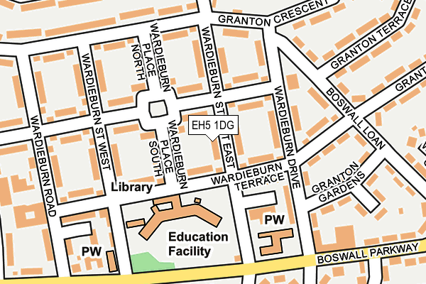 EH5 1DG map - OS OpenMap – Local (Ordnance Survey)