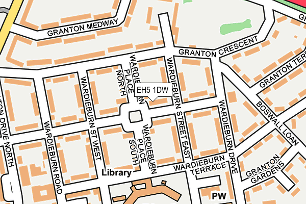 EH5 1DW map - OS OpenMap – Local (Ordnance Survey)