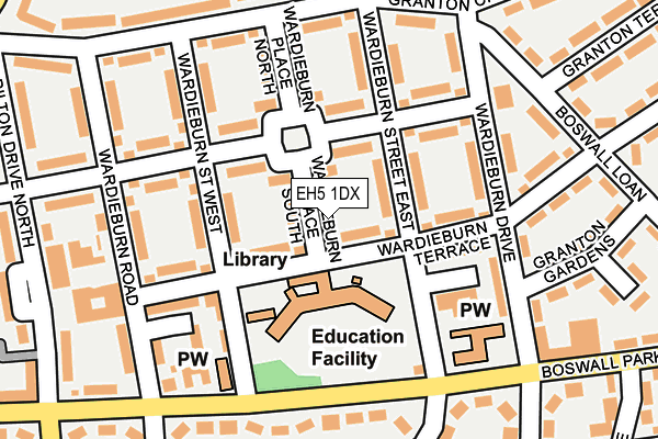 EH5 1DX map - OS OpenMap – Local (Ordnance Survey)