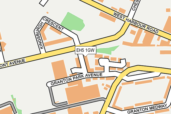 EH5 1GW map - OS OpenMap – Local (Ordnance Survey)