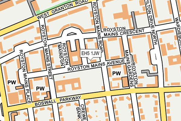 EH5 1JW map - OS OpenMap – Local (Ordnance Survey)