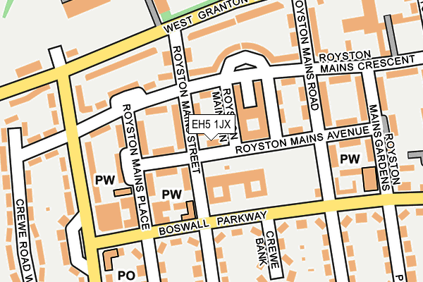 EH5 1JX map - OS OpenMap – Local (Ordnance Survey)