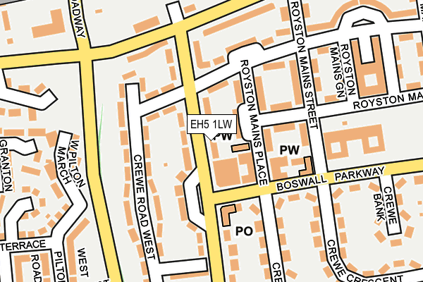 EH5 1LW map - OS OpenMap – Local (Ordnance Survey)