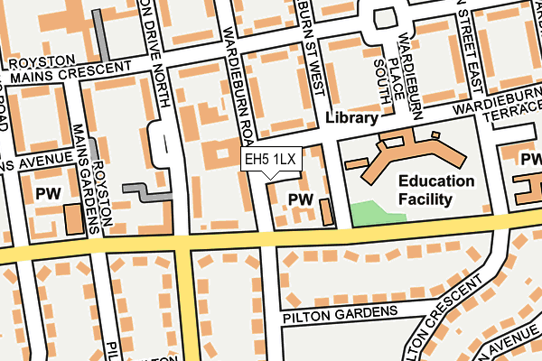 EH5 1LX map - OS OpenMap – Local (Ordnance Survey)