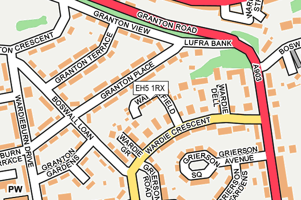 EH5 1RX map - OS OpenMap – Local (Ordnance Survey)