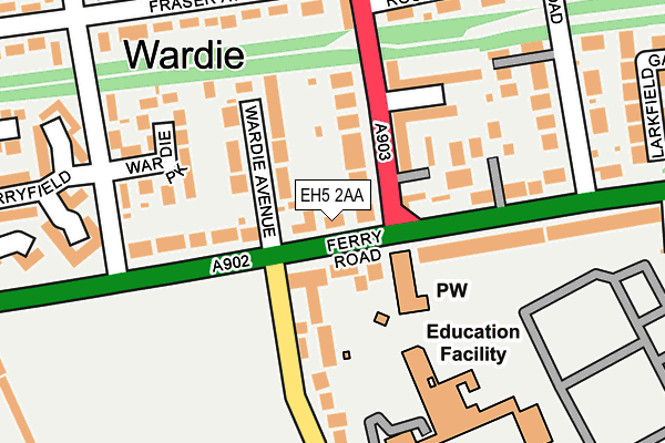 EH5 2AA map - OS OpenMap – Local (Ordnance Survey)