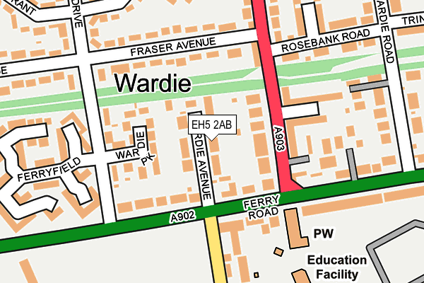 EH5 2AB map - OS OpenMap – Local (Ordnance Survey)