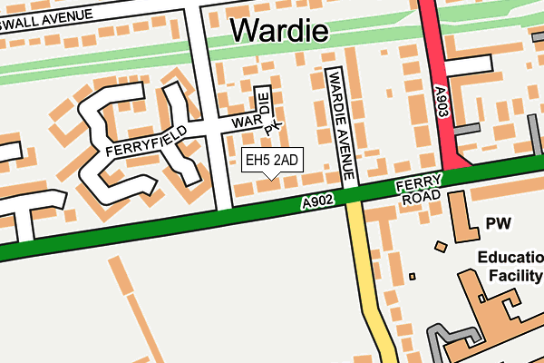 EH5 2AD map - OS OpenMap – Local (Ordnance Survey)