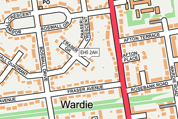 EH5 2AH map - OS OpenMap – Local (Ordnance Survey)