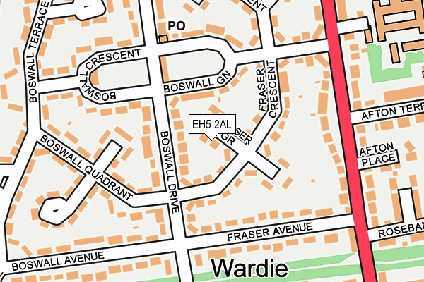EH5 2AL map - OS OpenMap – Local (Ordnance Survey)
