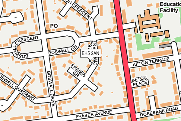 EH5 2AN map - OS OpenMap – Local (Ordnance Survey)