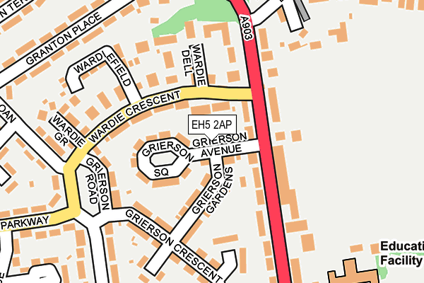 EH5 2AP map - OS OpenMap – Local (Ordnance Survey)