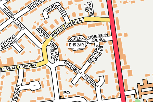 EH5 2AR map - OS OpenMap – Local (Ordnance Survey)