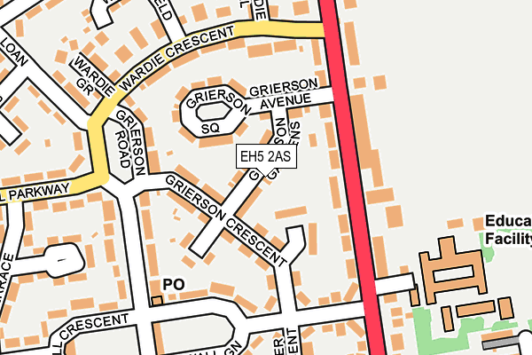 EH5 2AS map - OS OpenMap – Local (Ordnance Survey)