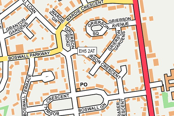 EH5 2AT map - OS OpenMap – Local (Ordnance Survey)