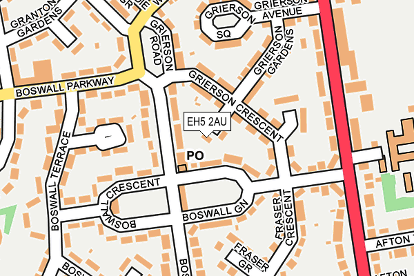 EH5 2AU map - OS OpenMap – Local (Ordnance Survey)