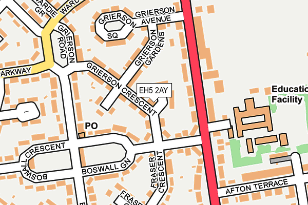 EH5 2AY map - OS OpenMap – Local (Ordnance Survey)