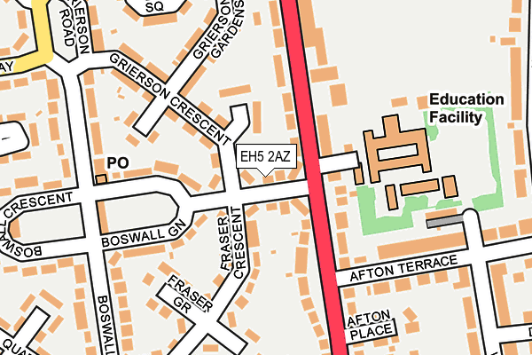 EH5 2AZ map - OS OpenMap – Local (Ordnance Survey)