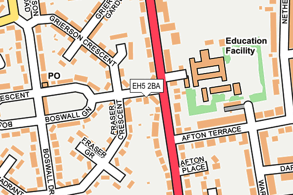 EH5 2BA map - OS OpenMap – Local (Ordnance Survey)