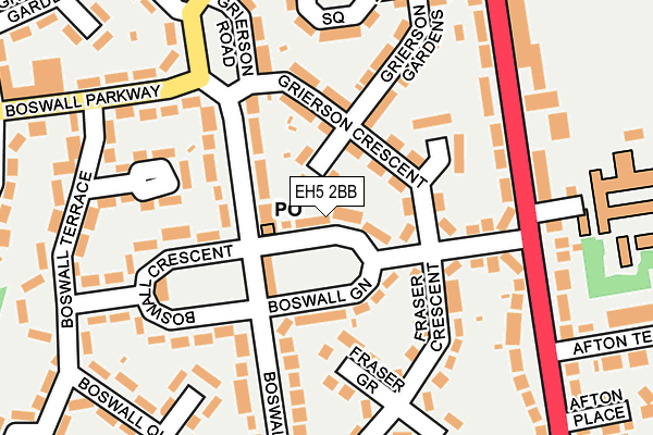 EH5 2BB map - OS OpenMap – Local (Ordnance Survey)