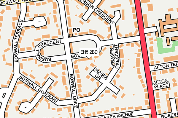 EH5 2BD map - OS OpenMap – Local (Ordnance Survey)