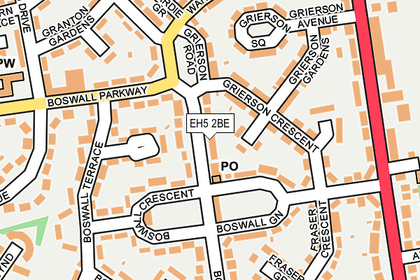 EH5 2BE map - OS OpenMap – Local (Ordnance Survey)