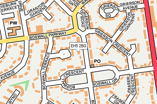 EH5 2BG map - OS OpenMap – Local (Ordnance Survey)
