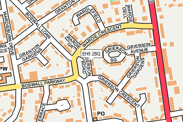 EH5 2BQ map - OS OpenMap – Local (Ordnance Survey)