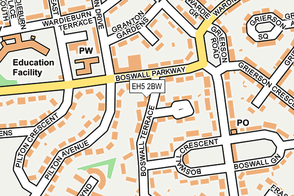 EH5 2BW map - OS OpenMap – Local (Ordnance Survey)