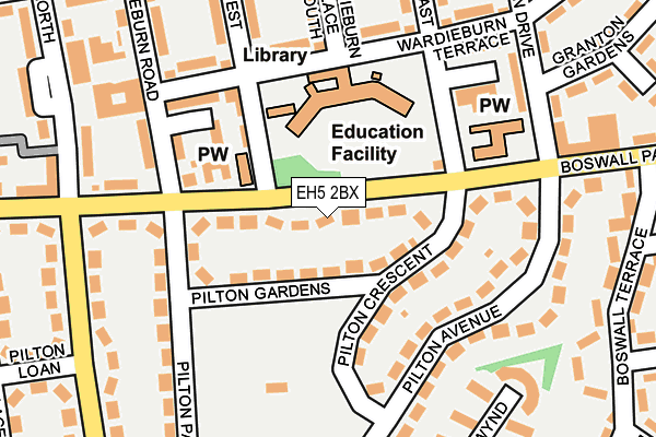 EH5 2BX map - OS OpenMap – Local (Ordnance Survey)