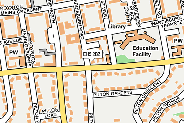 EH5 2BZ map - OS OpenMap – Local (Ordnance Survey)