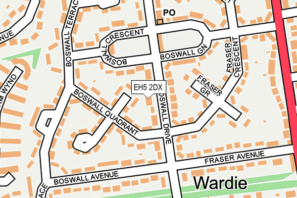 EH5 2DX map - OS OpenMap – Local (Ordnance Survey)