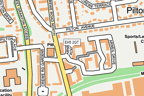 EH5 2GT map - OS OpenMap – Local (Ordnance Survey)