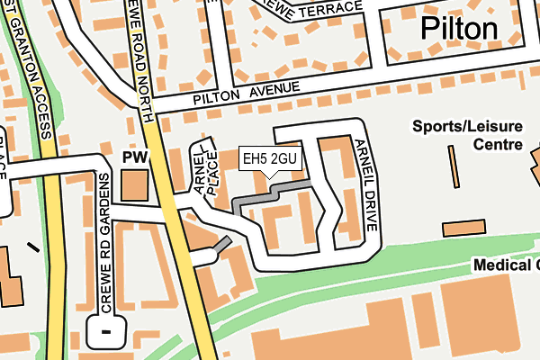 EH5 2GU map - OS OpenMap – Local (Ordnance Survey)