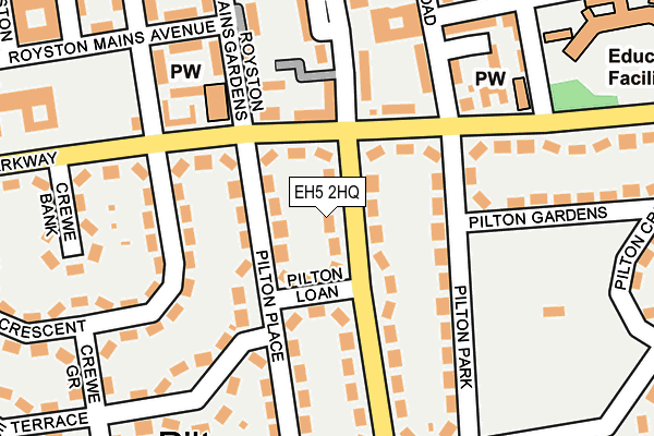 EH5 2HQ map - OS OpenMap – Local (Ordnance Survey)