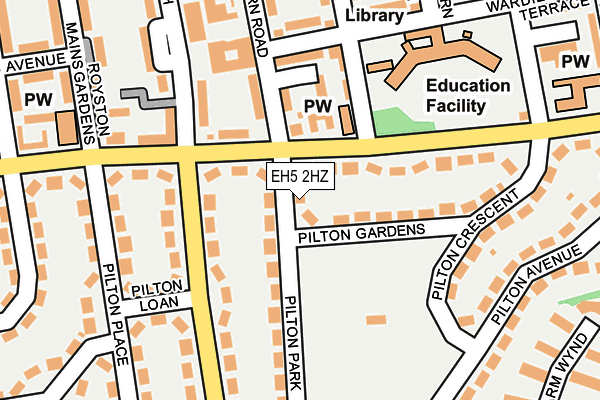 EH5 2HZ map - OS OpenMap – Local (Ordnance Survey)