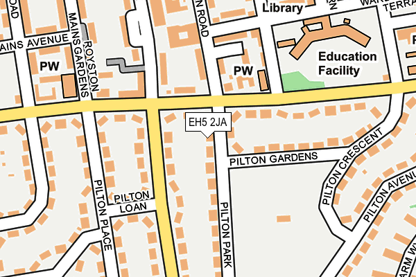 EH5 2JA map - OS OpenMap – Local (Ordnance Survey)