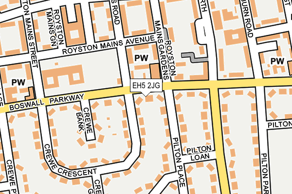 EH5 2JG map - OS OpenMap – Local (Ordnance Survey)