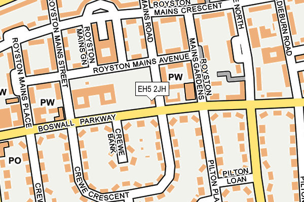 EH5 2JH map - OS OpenMap – Local (Ordnance Survey)