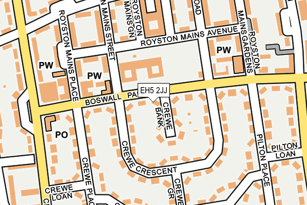 EH5 2JJ map - OS OpenMap – Local (Ordnance Survey)