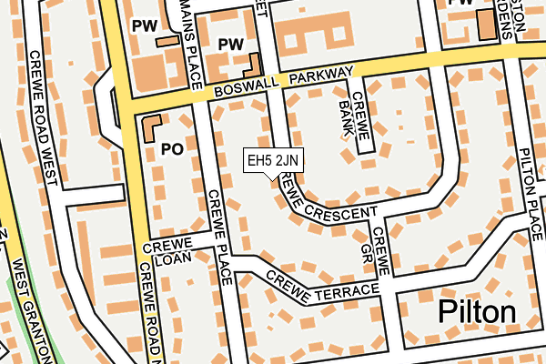 EH5 2JN map - OS OpenMap – Local (Ordnance Survey)