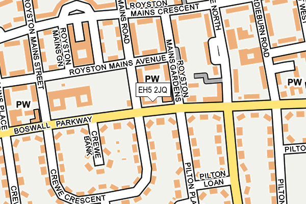 EH5 2JQ map - OS OpenMap – Local (Ordnance Survey)