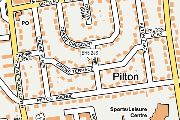 EH5 2JS map - OS OpenMap – Local (Ordnance Survey)