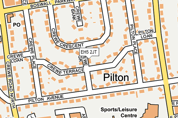 EH5 2JT map - OS OpenMap – Local (Ordnance Survey)