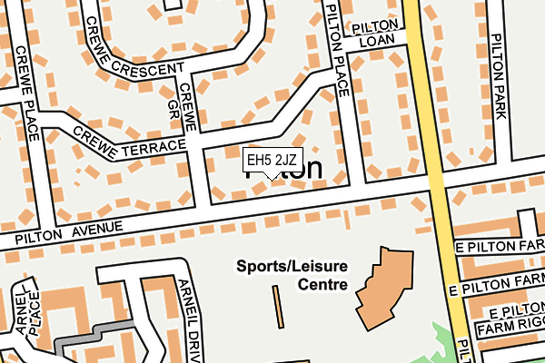 EH5 2JZ map - OS OpenMap – Local (Ordnance Survey)