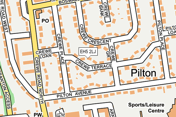 EH5 2LJ map - OS OpenMap – Local (Ordnance Survey)