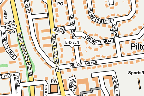 EH5 2LN map - OS OpenMap – Local (Ordnance Survey)